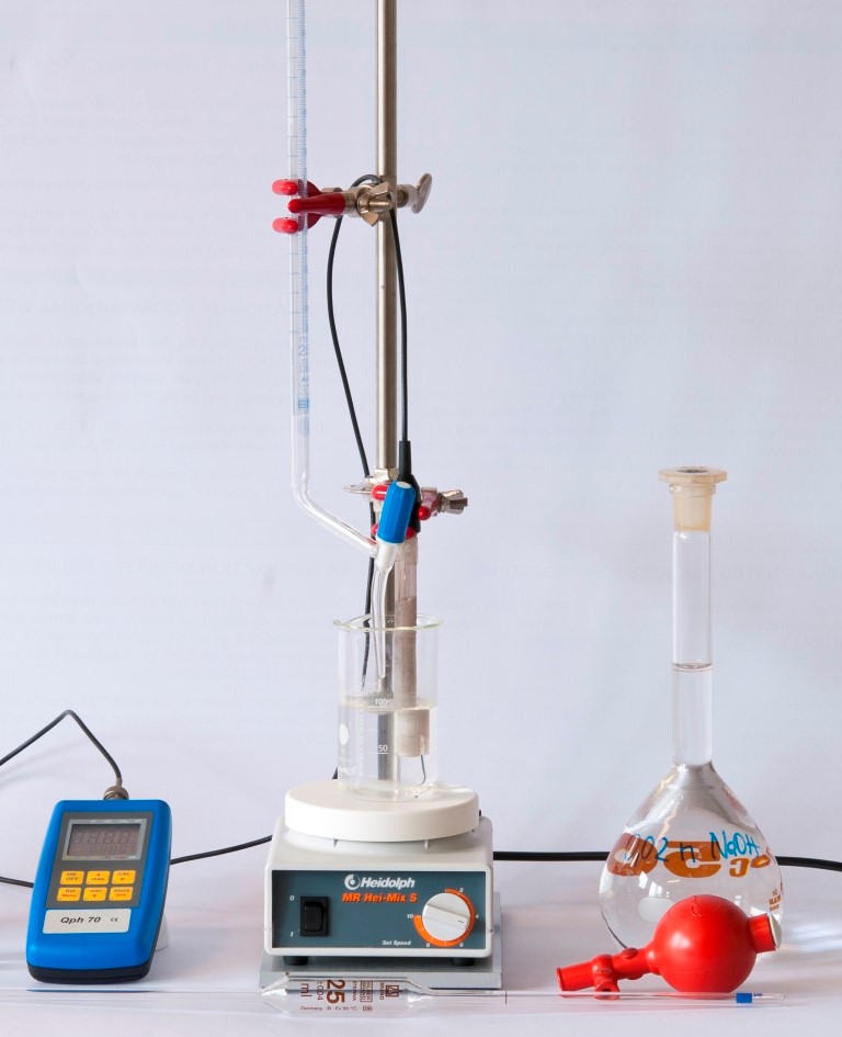 Apparativer Aufbau zur Phosphorsäure-Bestimmung